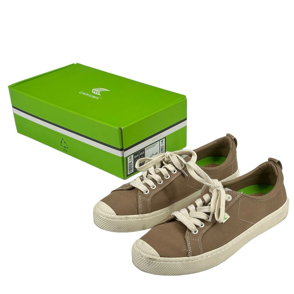 Cariuma Sneakers Mens 10.5 Womens 12 Burnt Sand Tan‎ Low Canvas Sustainable Eco